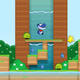 A screenshot from the Puzzlets’ game Cork the Volcano. Children must help Rus, Sydney, and Hippo stop the villain and seal the volcano before it’s too late.